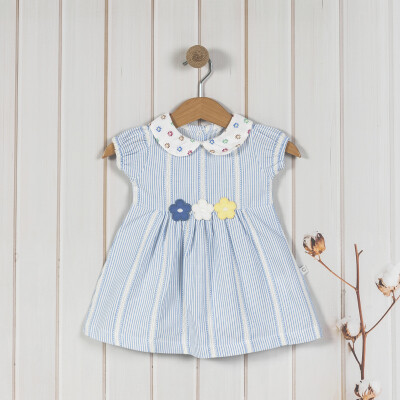 Toptan Kız Çocuk Elbise 6-24M Carmin Baby 2057-2690 Mavi
