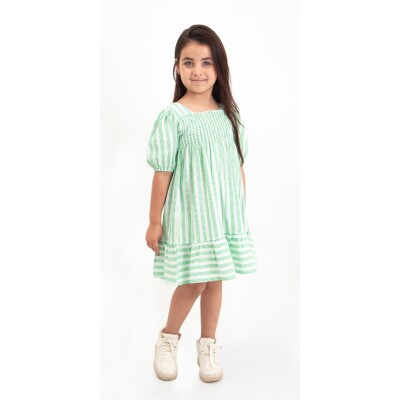 Toptan Kız Çocuk Elbise 6-9Y Pafim 2041-Y23-3399 Yeşil