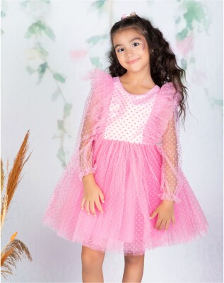 Toptan Kız Çocuk Elbise 6-9Y Wizzy 2038-3329-1 - Wizzy