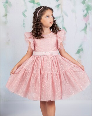 Toptan Kız Çocuk Elbise 6-9Y Wizzy 2038-3332 - Wizzy