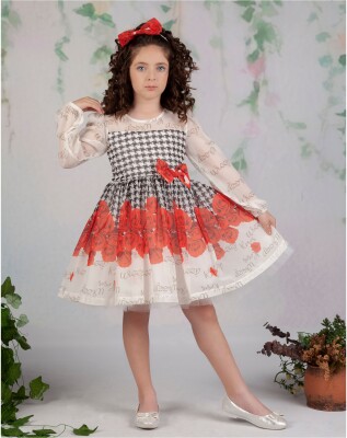 Toptan Kız Çocuk Elbise 6-9Y Wizzy 2038-3345 - Wizzy