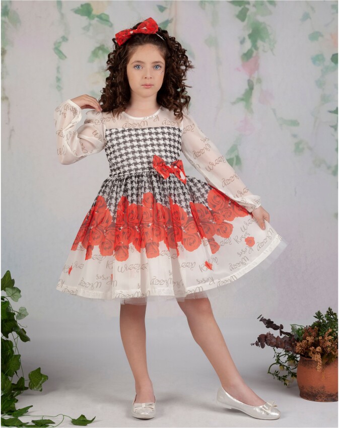 Toptan Kız Çocuk Elbise 6-9Y Wizzy 2038-3345 - 3