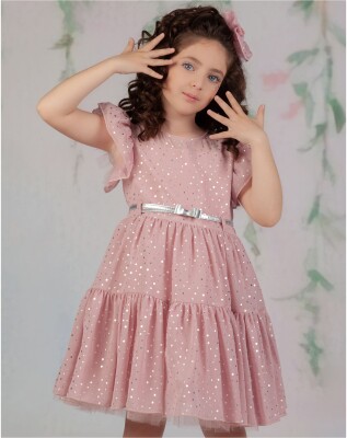 Toptan Kız Çocuk Elbise 6-9Y Wizzy 2038-3399 - 6
