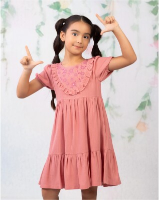 Toptan Kız Çocuk Elbise 6-9Y Wizzy 2038-3480 - 9