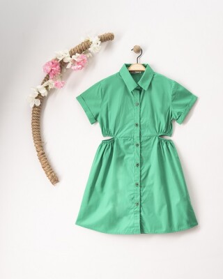 Toptan Kız Çocuk Elbise 7-10Y Büşra Bebe 1016-23119 Yeşil