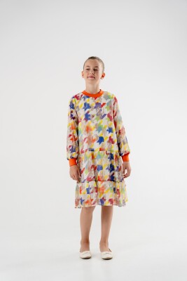 Toptan Kız Çocuk Elbise 7-10Y Moda Mira 1080-7118 - 2
