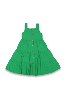 Toptan Kız Çocuk Elbise 8-16Y Panino 1077-22029 Yeşil
