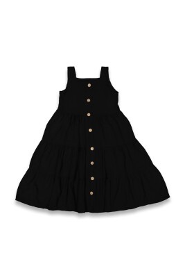 Toptan Kız Çocuk Elbise 8-16Y Panino 1077-22029 Siyah