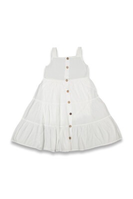Toptan Kız Çocuk Elbise 8-16Y Panino 1077-22029 Beyaz