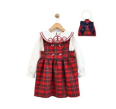 Toptan Kız Çocuk Elbise ve Çanta Takım 2-5Y Lilax 1049-6145 - Lilax (1)
