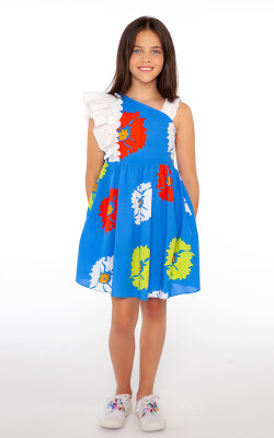Toptan Kız Çocuk Elbisesi 4-12Y Sheshe 1083-DSL0274-1 - Sheshe