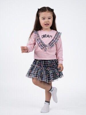 Toptan Kız Çocuk Etek ve Sweatshirt Takım 1-5Y Serkon Baby&Kids 1084-M0588 - 1