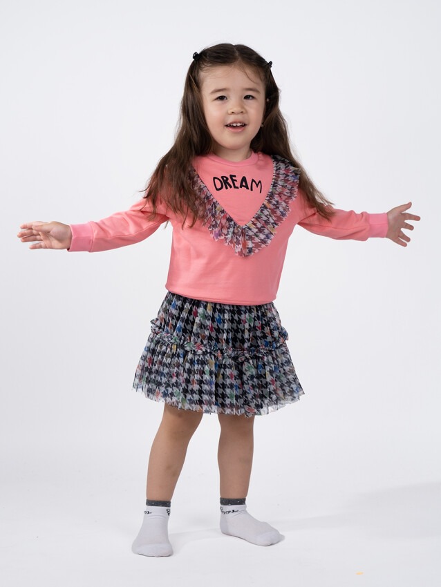 Toptan Kız Çocuk Etek ve Sweatshirt Takım 1-5Y Serkon Baby&Kids 1084-M0588 - 2