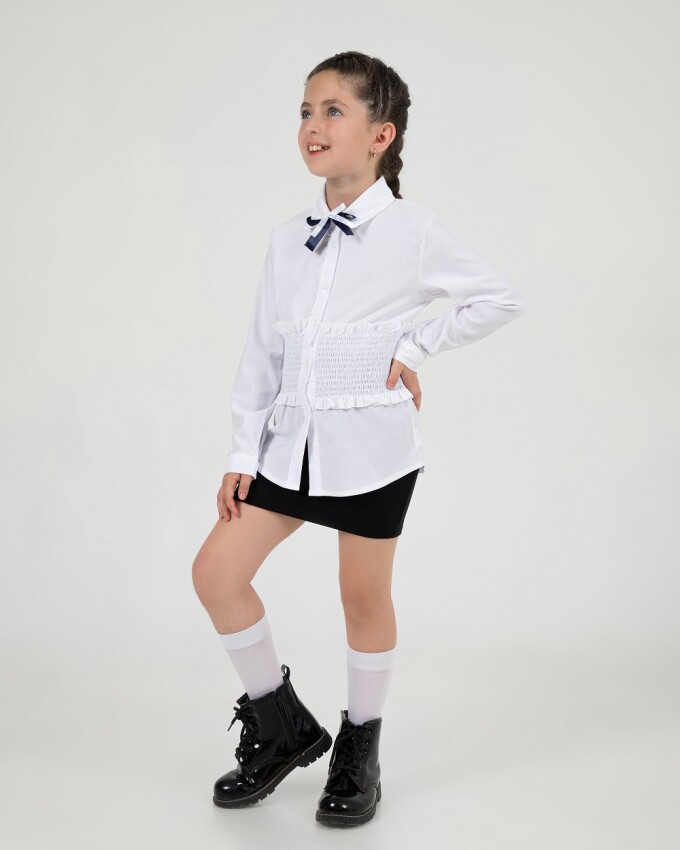 Toptan Kız Çocuk Formal Gömlek 7-10Y Büşra Bebe 1016-24204 - 1