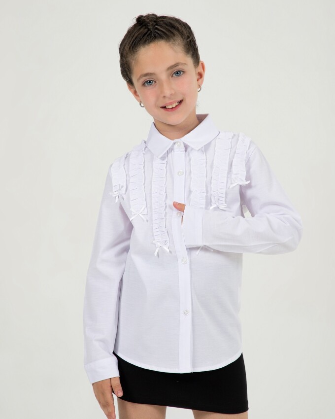 Toptan Kız Çocuk Formal Gömlek 7-10Y Büşra Bebe 1016-24205 - 1