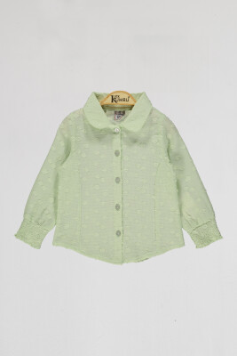 Toptan Kız Çocuk Gömlek 10-13Y Kumru Bebe 1075-4062 Mint yeşili