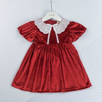 Toptan Kız Çocuk Kadife Elbise 2-5Y Sani 1068-9902 - 2