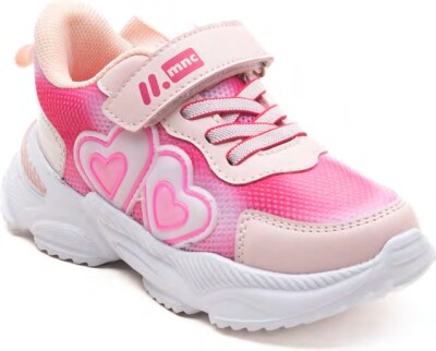 Toptan Kız Çocuk Kalpli Spor Ayakkabı 26-30EU Minican 1060-PMX-P-1841 Pembe