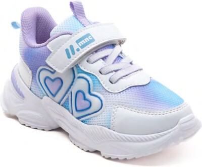 Toptan Kız Çocuk Kalpli Spor Ayakkabı 26-30EU Minican 1060-PMX-P-1841 Mavi