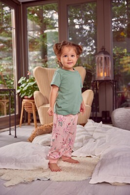 Toptan Kız Çocuk Kısa Kollu Pijama Takımı Zeyland 1070-ZY23-26235 - 1