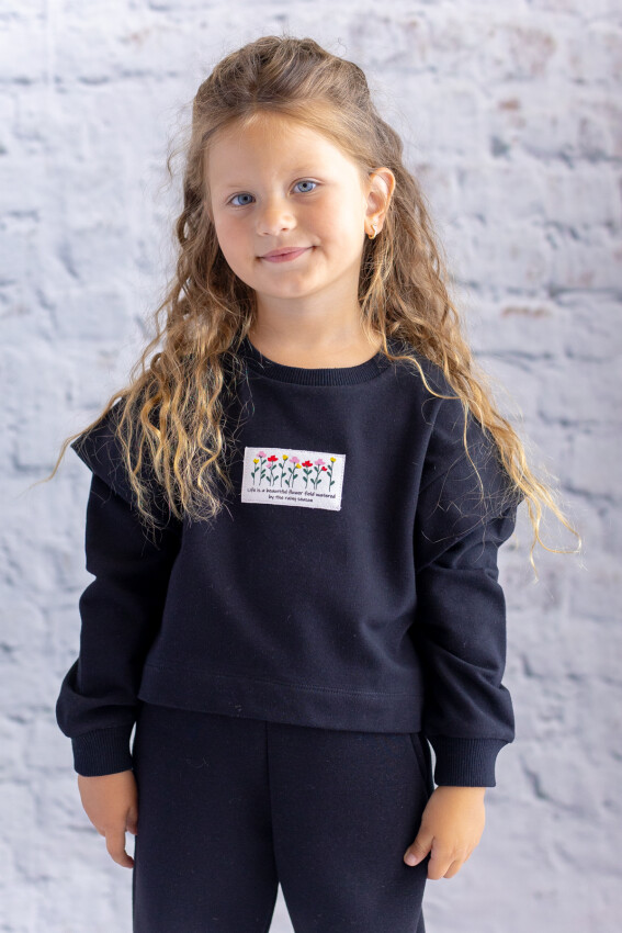 Toptan Kız Çocuk Kol Detaylı Sweatshirt 1-12Y Zeyland 1070-252Z4FCD61-A - 1