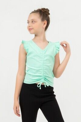 Toptan Kız Çocuk Kolsuz Bluz 9-14Y DMB Boys&Girls 1081-0220 Mint yeşili