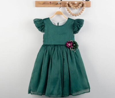Toptan Kız Çocuk Kolu Fırfırlı Elbise 4-7Y Eray Kids 1044-9309 - 2