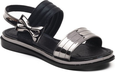 Toptan Kız Çocuk Kurdeleli Sandalet 31-35EU Minican 1060-X-F-S06 Siyah