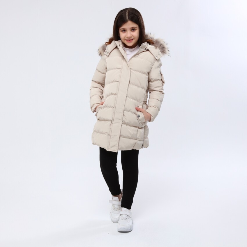 Toptan Kız Çocuk Mont 6-14Y Benitto Kids 2007-51249 - 3