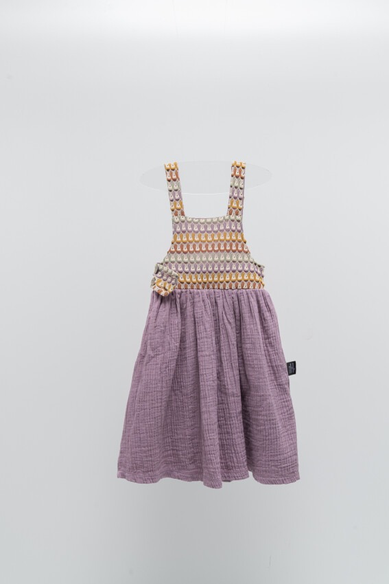 Toptan Kız Çocuk Müslin Elbise 2-5Y Moi Noi 1058-MN80142 - 2