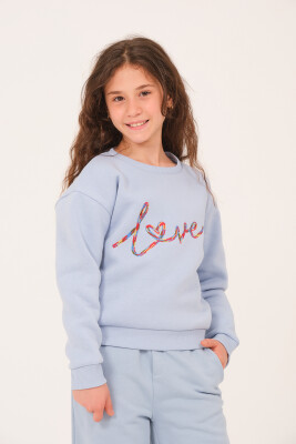 Toptan Kız Çocuk Nakış Detaylı Sweatshirt 8-15Y Jazziee 2051-252J4MTU61 - Jazziee