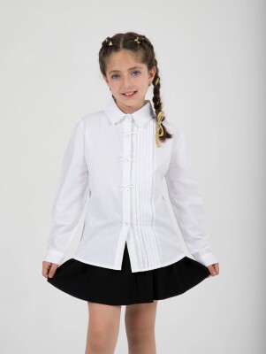 Toptan Kız Çocuk Okul Gömleği 11-14Y Büşra Bebe 1016-24208 - Büşra Bebe