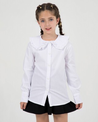 Toptan Kız Çocuk Okul Gömleği 7-10Y Büşra Bebe 1016-24220 - Büşra Bebe