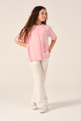 Toptan Kız Çocuk Ön ve Arka Baskılı T-shirt 8-15Y Jazziee 2051-241Z4ALE51 - Jazziee (1)