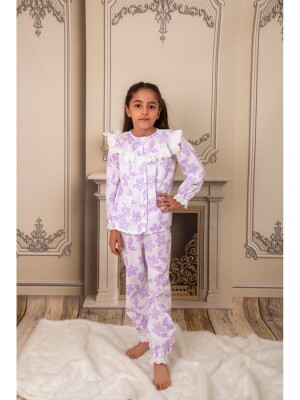 Toptan Kız Çocuk Pijama Takımı 2-11Y KidsRoom 1031-5672 - 2