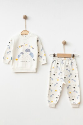 Toptan Kız Çocuk Pijama Takımı 6-12M Hoppidik 2017-2376 Mavi