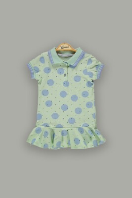 Toptan Kız Çocuk Puantiyeli Elbise 2-5Y Kumru Bebe 1075-3744 - 1