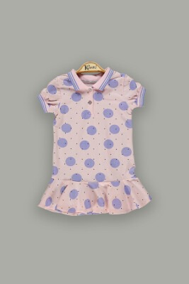 Toptan Kız Çocuk Puantiyeli Elbise 2-5Y Kumru Bebe 1075-3744 Pembe