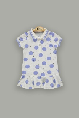 Toptan Kız Çocuk Puantiyeli Elbise 2-5Y Kumru Bebe 1075-3744 Ekru