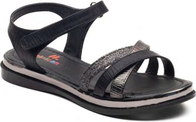 Toptan Kız Çocuk Renkli Sandalet 26-30EU Minican 1060-X-P-S01 Siyah