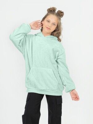 Toptan Kız Çocuk Sweatshirt 7-14Y DMB Boys&Girls 1081-3956 Mint yeşili