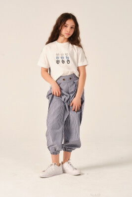 Toptan Kız Çocuk T-shirt 8-15Y Jazziee 2051-241Z4ALF51 Mavi