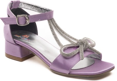 Toptan Kız Çocuk Taşlı Kurdele Detaylı Sandalet 23-27EU Minican 1060-Z-B-100 Lila