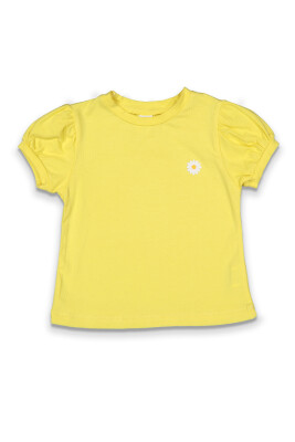 Toptan Kız Çocuk Tişört 2-5Y Tuffy 1099-1960 Açık Sarı
