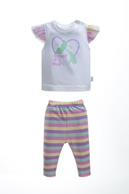 Toptan Kız Çocuk Tişört ve Pantolon Takım 1-4Y Wogi 1030-WG-2204Y - Wogi