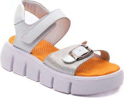 Toptan Kız Çocuk Tokalı Sandalet 26-30EU Minican 1060-S-P-516 Beyaz