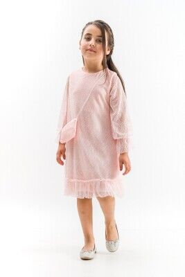 Toptan Kız Çocuk Tüllü Elbise 2-5Y Wecan 1022-23325 - 2