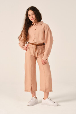 Toptan Kız Çocuk Uzun Kollu Crop Gömlek 8-15M Jazziee 2051-241Z4ALY81 - Jazziee