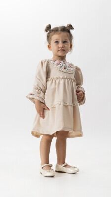 Toptan Kız Çocuk Vintage Elbise 2-5Y Wecan 1022-23165 - 2