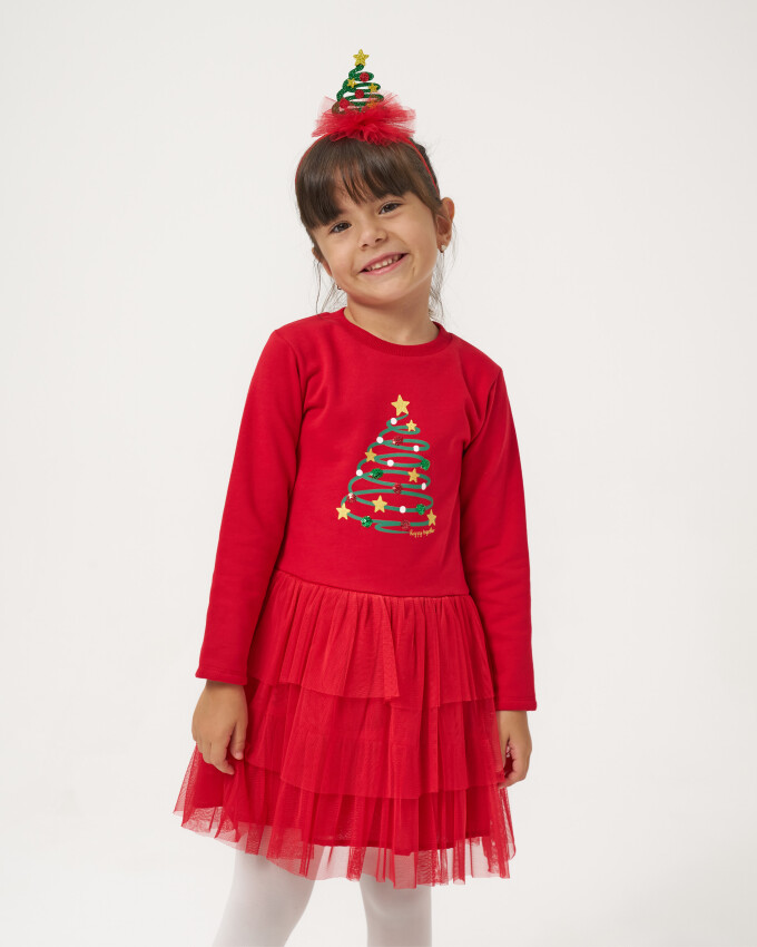 Toptan Kız Çocuk Yılbaşı Elbise 4-7Y Bupper Kids 1053-24902 - 2